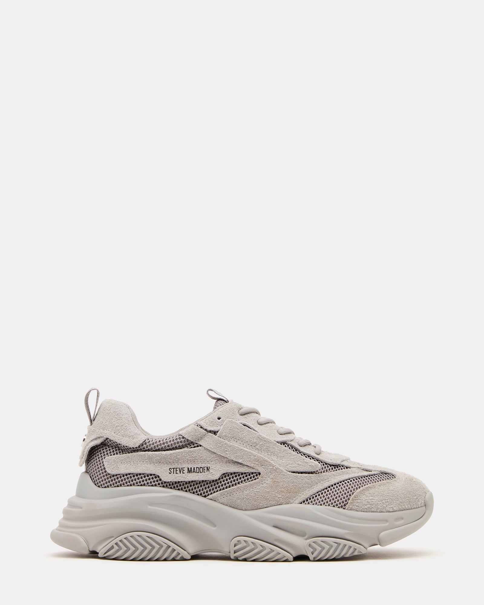 POSSESS Grey Suede Low-Top Lace-Up Men's Sneaker | Steve Madden