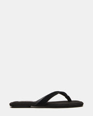 TRELLA Black Suede Square-Toe Thong Women's Sandal | Steve Madden